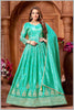 Elegant Turquoise Blue Anarkali Suit with Embroidered Detailing
