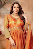 Rust Silk Anarkali Gown with Intricate Embroidery