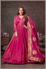 Rani Pink Tissue Silk Anarkali Gown with Banarasi Dupatta