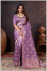 Graceful magenta Banarasi Silk Saree with Zari Accents & Embroidered Blouse