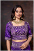 Regal Royal Purple Zari Woven Silk Saree with Stitched Designer Blouse.