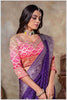 Royal Radiance: Royal Purple Banarasi Saree with Silver Zari Detailing