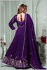 Royal Purple Embroidered Anarkali Set.