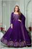 Royal Purple Embroidered Anarkali Set.