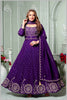 Royal Purple Embroidered Anarkali Set.
