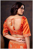 Regal Rust Orange Zari Woven Silk Saree with Stitched Designer Blouse.