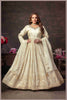 Off White Anarkali with Zari Floral Dupatta