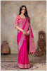 Royal Radiance: Pink Banarasi Saree with Silver Zari Detailing