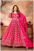 Peach Banarasi-Style Anarkali with Elegant Dupatta