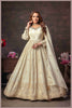 Off White Anarkali with Zari Floral Dupatta