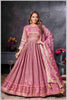 Mauve Anarkali Gown with Zari Embroidered Dupatta