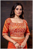 Regal Rust Orange Zari Woven Silk Saree with Stitched Designer Blouse.