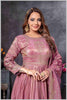 Mauve Anarkali Gown with Zari Embroidered Dupatta