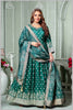 Bottle Green Anarkali with Antique Gold Brocade Dupatta