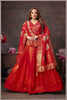 Rust Red Tissue Silk Anarkali Gown with Banarasi Dupatta