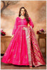 Pink Anarkali with Gold Weave Dupatta
