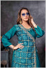Teal Blue Gown with Embroidered Banarasi Jacket