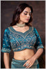 Majestic Dark Rama Crepe Silk With Zari Woven Saree.