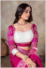 Pink Banarasi Silk Saree with Stitched Blouse