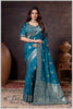 Majestic Dark Rama Crepe Silk With Zari Woven Saree.