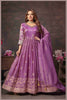 Mauve Anarkali with Zari Floral Dupatta
