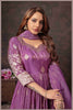 Mauve Anarkali with Zari Floral Dupatta