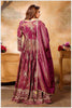 Fiery Magenta Embroidered Anarkali with Golden Accents