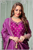 Magenta Anarkali with Antique Gold Brocade Dupatta