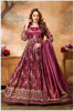 Fiery Magenta Embroidered Anarkali with Golden Accents
