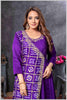 Purple Gown with Embroidered Banarasi Jacket