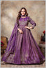 Purple Anarkali with Golden Thread Embroidery