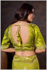 Regal Mehendi Zari Woven Silk Saree with Stitched Designer Blouse.
