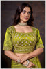 Regal Mehendi Zari Woven Silk Saree with Stitched Designer Blouse.