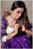 Purple Banarasi Silk Saree with Stitched Blouse
