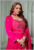 Dark Pink Embroidered Anarkali Set.