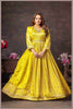 Lime Yellow Tissue Anarkali Gown