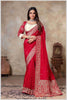 Red Banarasi Silk Saree with Stitched Blouse