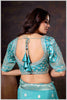 Charming Turquoise Banarasi Silk Saree with Embroidered Designer Blouse