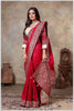 Red Banarasi Silk Saree with Stitched Blouse