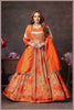 Rust Beige Anarkali with Rani Pink Dupatta