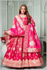 Pink Silk Anarkali Gown with Zari Weaving