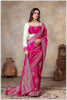 Pink Banarasi Silk Saree with Multicolor Floral Weaves