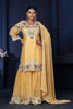 Chinon Embroidered Kurta Palazzo Set with Dupatta