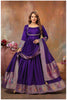 Purple Anarkali Gown with Gujarati Motif Embroidery