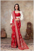 Red Banarasi Silk Saree with Multicolor Floral Weaves