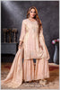 BabyPink Plazo Set with Pastel Floral & Mirror Embroidery