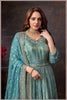 Dusty Blue Tissue Anarkali Gown with Chinon Dupatta