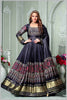 Majestic Black Anarkali Gown with Traditional Detailing