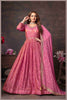 Rose Pink Tissue Anarkali Gown with Chinon Dupatta