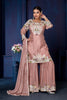 Chinon Embroidered Kurta Palazzo Set with Dupatta
